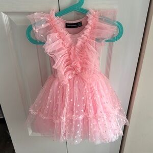 Rock Your Baby Pink Heart Ruffle Dress